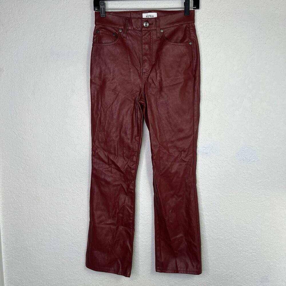 Pistola Lennon Coated High Rise cropped boot carmine color size 25 faux leather - Picture 2 of 9